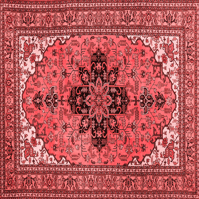 Medallion Red Traditional Rug, tr1137red