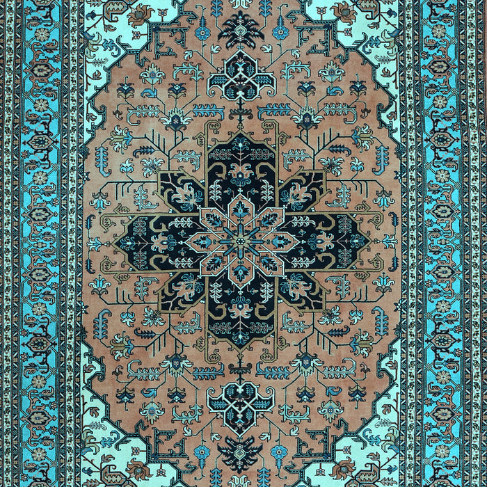 Medallion Light Blue Traditional Rug, tr1137lblu