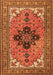 Serging Thickness of Machine Washable Medallion Orange Traditional Area Rugs, wshtr1137org