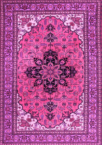 Medallion Pink Traditional Rug, tr1137pnk