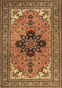 Medallion Brown Traditional Rug, tr1137brn