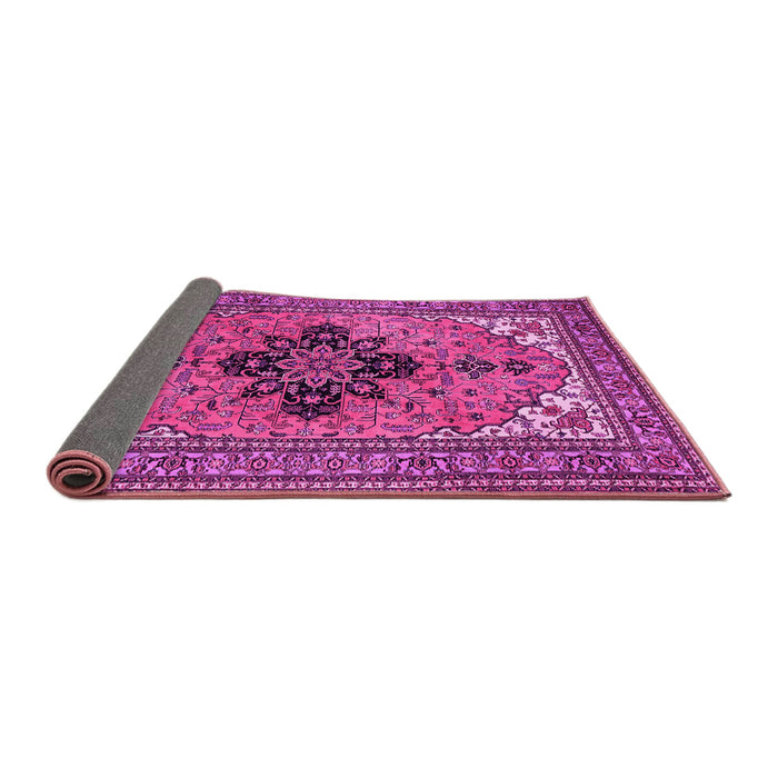 Sideview of Medallion Pink Traditional Rug, tr1137pnk