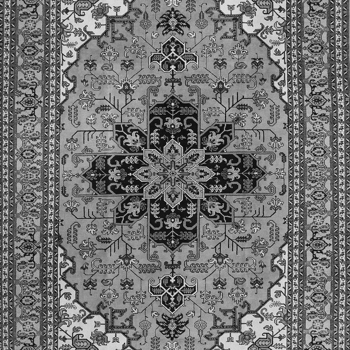 Serging Thickness of Machine Washable Medallion Gray Traditional Rug, wshtr1137gry