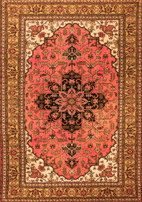 Medallion Orange Traditional Rug, tr1137org