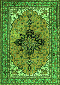 Medallion Green Traditional Rug, tr1137grn