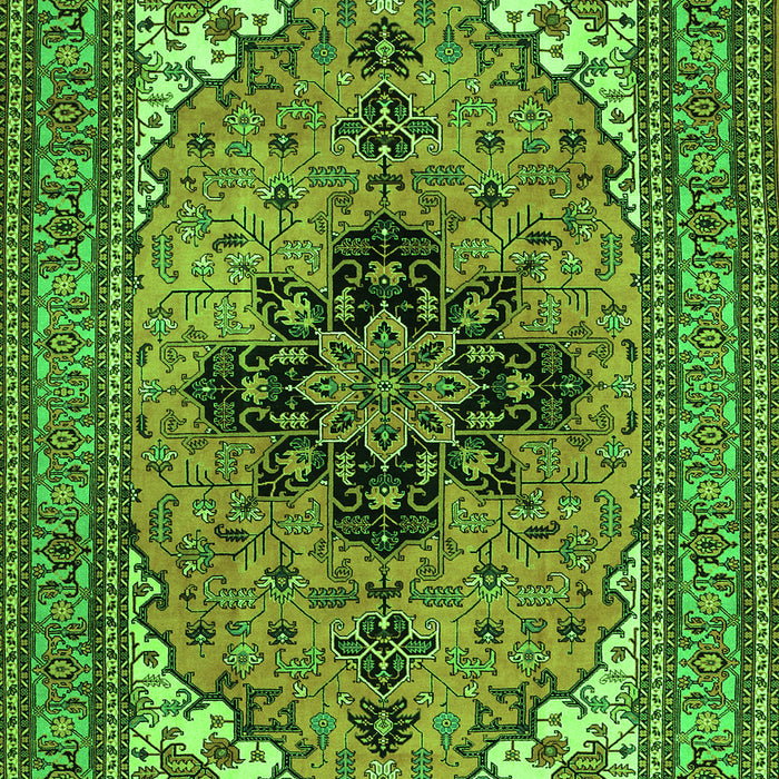 Medallion Green Traditional Rug, tr1137grn