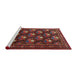 Sideview of Machine Washable Traditional Sienna Brown Rug, wshtr1138