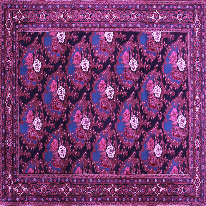 Square Persian Purple Traditional Rug, tr1138pur