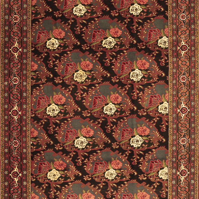 Machine Washable Persian Brown Traditional Rug, wshtr1138brn