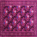 Square Machine Washable Persian Pink Traditional Rug, wshtr1138pnk