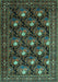 Machine Washable Persian Turquoise Traditional Area Rugs, wshtr1138turq