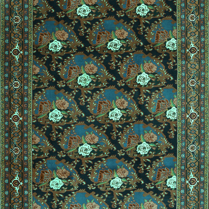 Machine Washable Persian Turquoise Traditional Area Rugs, wshtr1138turq