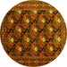 Round Persian Yellow Traditional Rug, tr1138yw