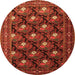 Machine Washable Persian Orange Traditional Area Rugs, wshtr1138org