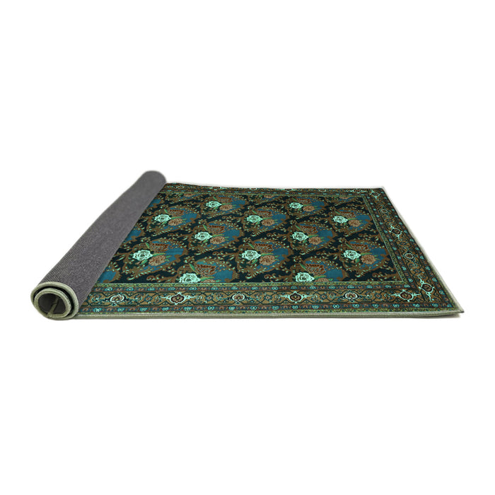 Sideview of Persian Turquoise Traditional Rug, tr1138turq