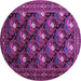 Round Persian Purple Traditional Rug, tr1138pur