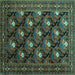 Square Persian Turquoise Traditional Rug, tr1138turq