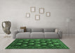 Machine Washable Persian Emerald Green Traditional Area Rugs in a Living Room,, wshtr1138emgrn