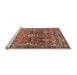 Sideview of Machine Washable Traditional Tomato Red Rug, wshtr1139