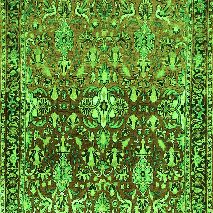 Serging Thickness of Machine Washable Persian Green Traditional Area Rugs, wshtr1139grn
