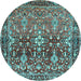 Round Persian Light Blue Traditional Rug, tr1139lblu