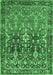 Machine Washable Persian Emerald Green Traditional Area Rugs, wshtr1139emgrn