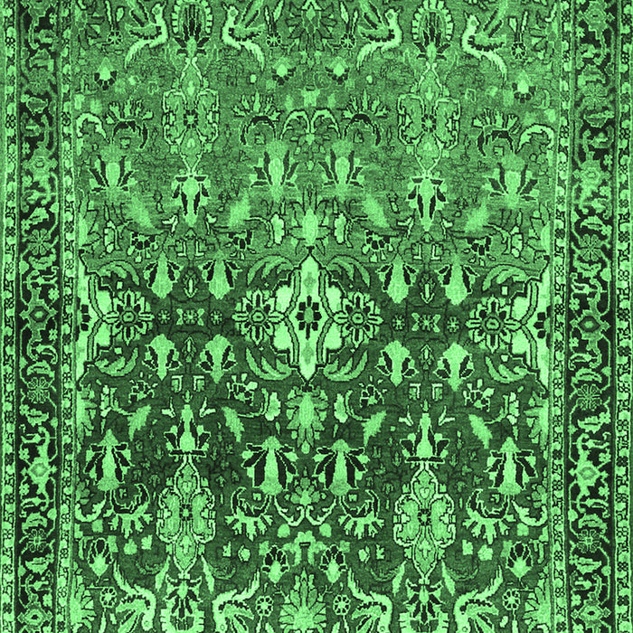Machine Washable Persian Emerald Green Traditional Area Rugs, wshtr1139emgrn