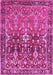 Machine Washable Persian Pink Traditional Rug, wshtr1139pnk