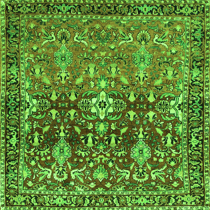 Serging Thickness of Persian Green Traditional Rug, tr1139grn