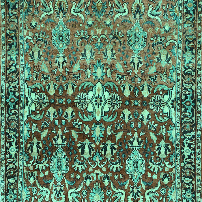 Machine Washable Persian Turquoise Traditional Area Rugs, wshtr1139turq