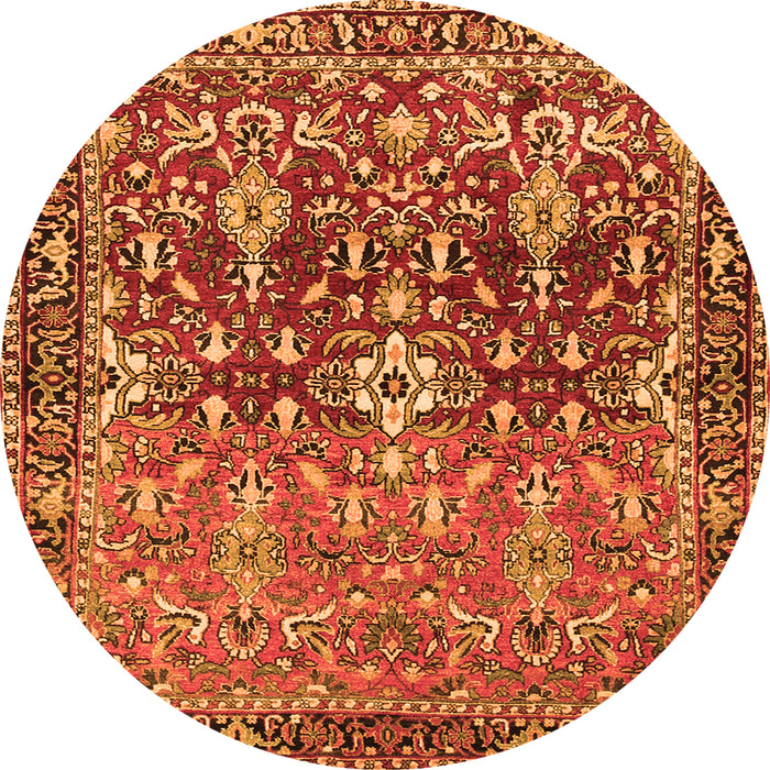 Machine Washable Persian Orange Traditional Area Rugs, wshtr1139org