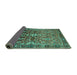 Sideview of Persian Turquoise Traditional Rug, tr1139turq