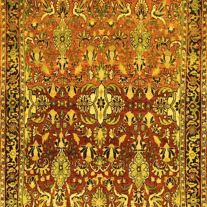 Machine Washable Persian Yellow Traditional Rug, wshtr1139yw