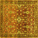 Square Persian Yellow Traditional Rug, tr1139yw