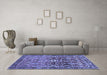 Machine Washable Persian Blue Traditional Rug in a Living Room, wshtr1139blu