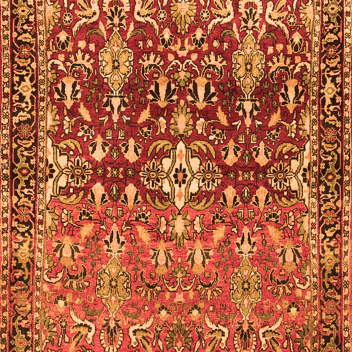 Serging Thickness of Machine Washable Persian Orange Traditional Area Rugs, wshtr1139org