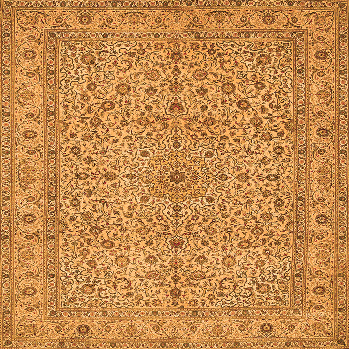 Round Machine Washable Persian Orange Traditional Area Rugs, wshtr113org
