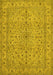 Machine Washable Persian Yellow Traditional Rug, wshtr113yw