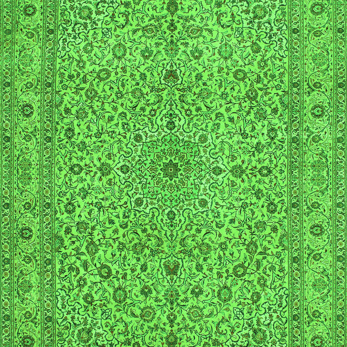 Serging Thickness of Machine Washable Persian Green Traditional Area Rugs, wshtr113grn