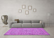 Machine Washable Persian Purple Traditional Area Rugs in a Living Room, wshtr113pur