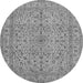 Machine Washable Persian Gray Traditional Rug, wshtr113gry