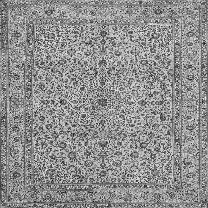 Round Machine Washable Persian Gray Traditional Rug, wshtr113gry