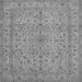 Round Machine Washable Persian Gray Traditional Rug, wshtr113gry