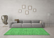 Machine Washable Persian Emerald Green Traditional Area Rugs in a Living Room,, wshtr113emgrn