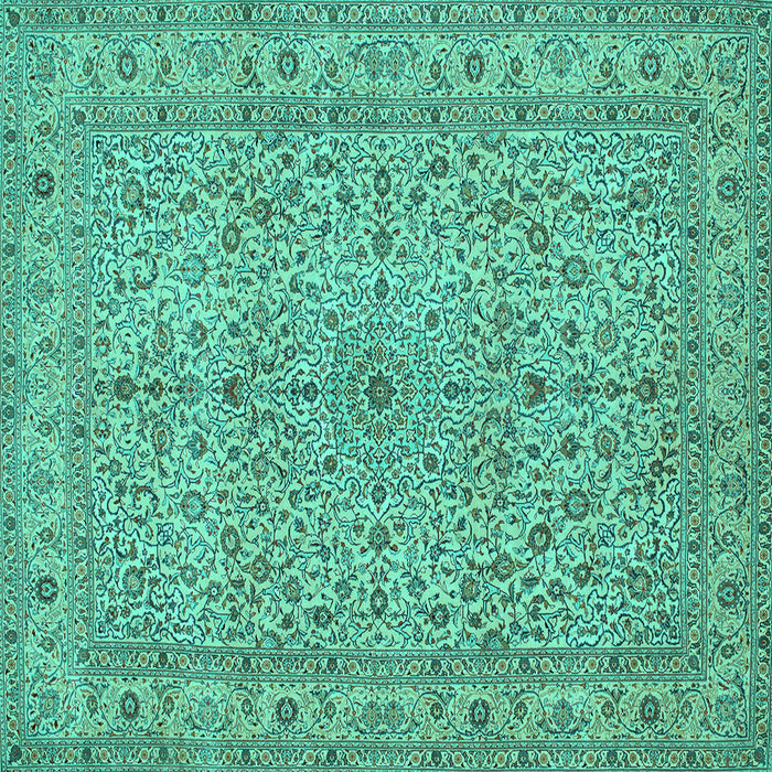 Square Persian Turquoise Traditional Rug, tr113turq