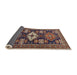 Sideview of Traditional Orange Salmon Pink Persian Rug, tr1140