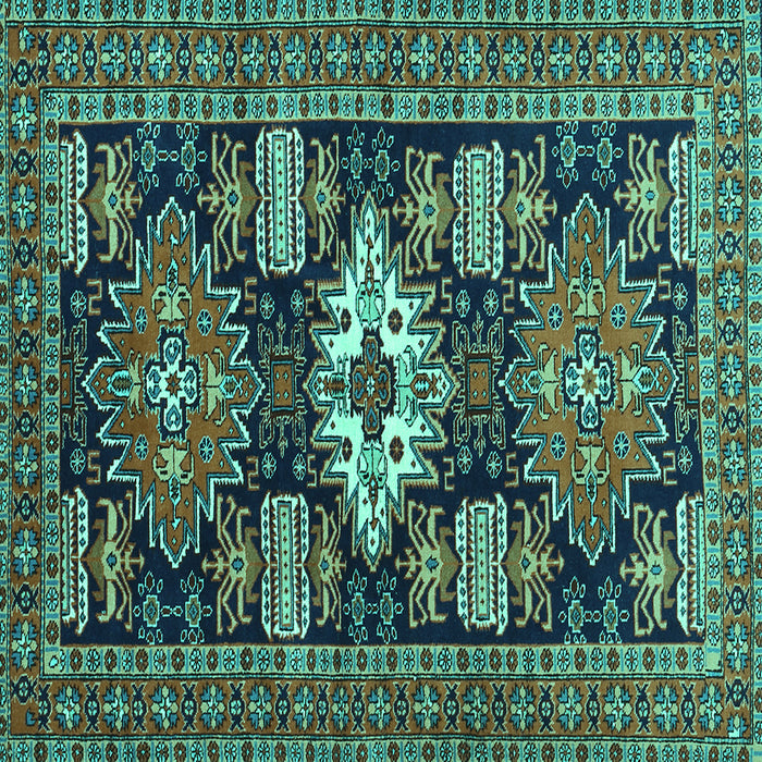 Square Persian Turquoise Traditional Rug, tr1140turq