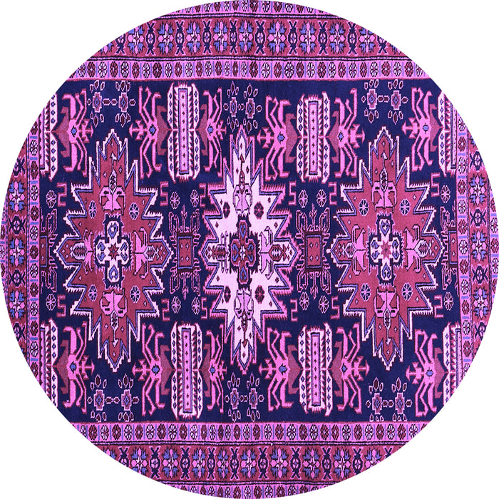 Round Persian Purple Traditional Rug, tr1140pur