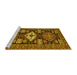 Sideview of Machine Washable Persian Yellow Traditional Rug, wshtr1140yw