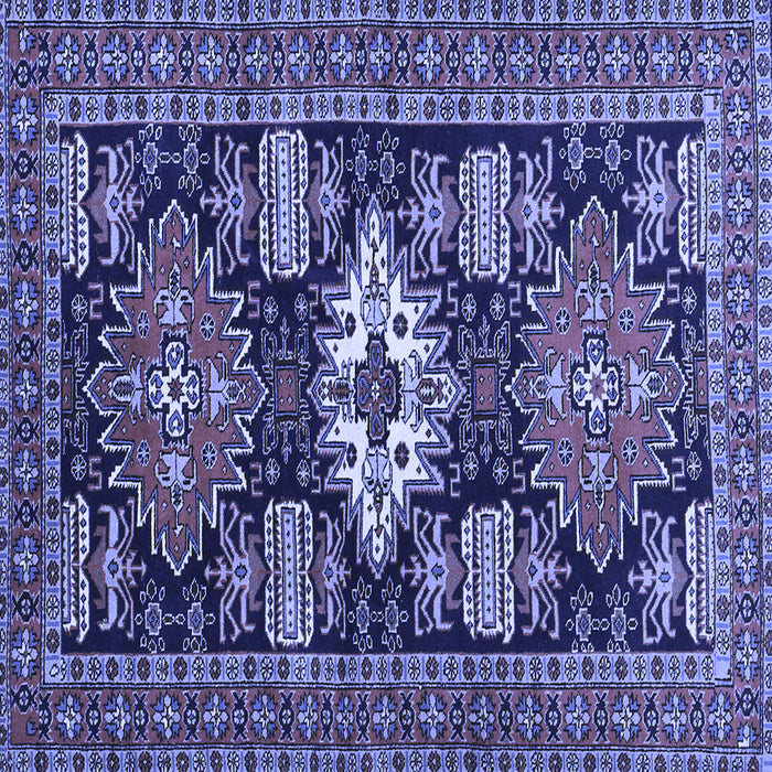 Square Machine Washable Persian Blue Traditional Rug, wshtr1140blu